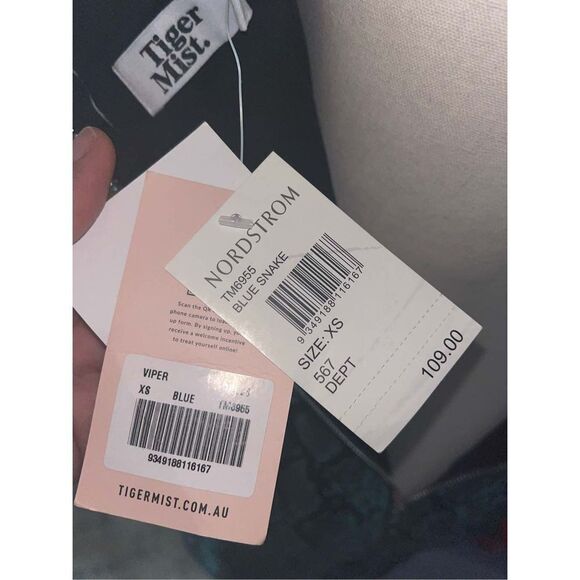 TIGER MIST BLUE FAUX LEATHER DRESS - Picture 4 of 4